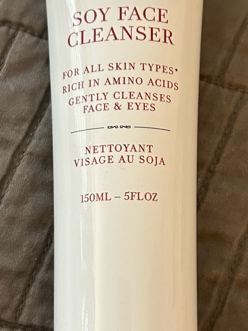 fresh Soy Face Cleanser - White Tube with Red Text